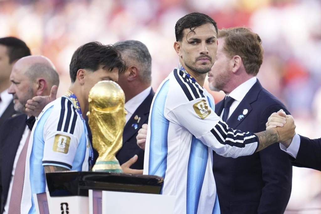 Pemain Timnas Argentina Leandro Paredes usai laga final Piala Dunia 2026